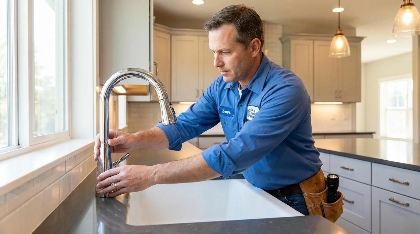 Kitchen faucet installation by Johns Plumbing LLC in Vincent