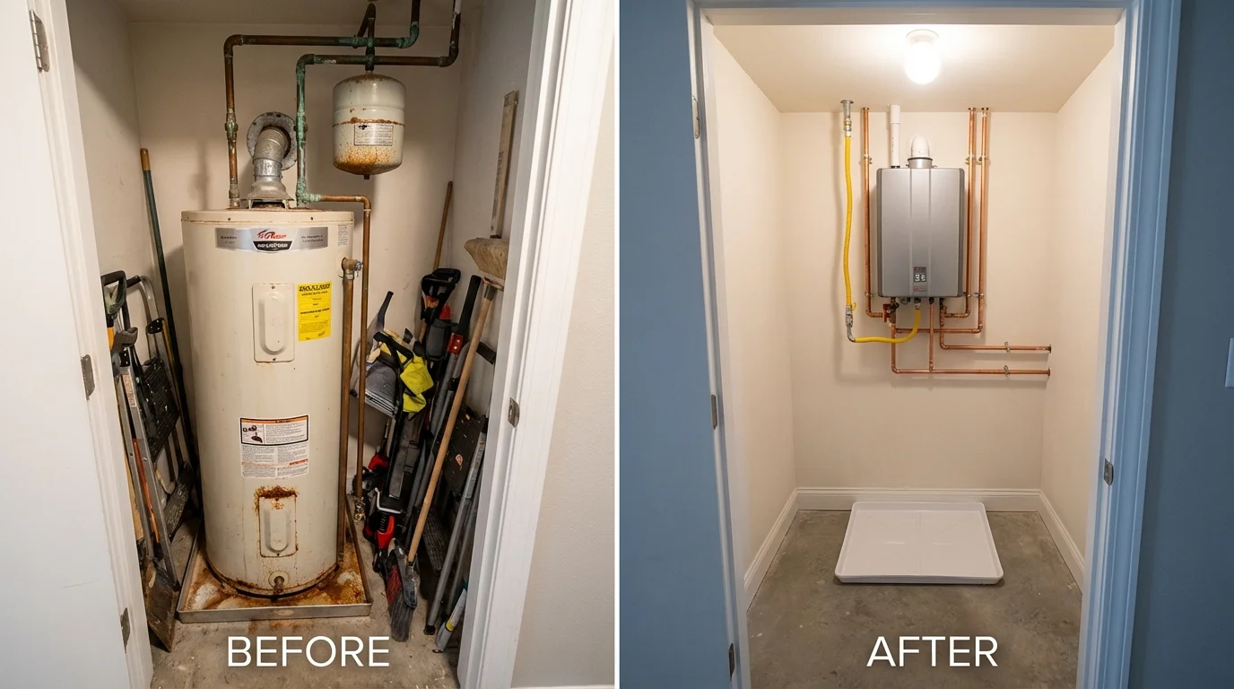 Tank water heater versus wall-mounted tankless unit comparison for Vincent, AL homeowners